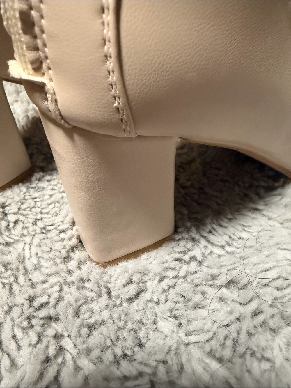 Nude Square Toe Stretch Ankle Boots Rhinestone Zipper EU 38 - Picture 4 of 7